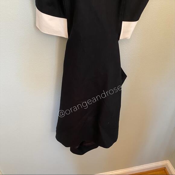 NWT Helmut Lang Black Open Back White Lamb Leather Cocktail Formal Mini Dress 10 - Picture 13 of 14